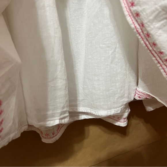 Oak Meadow | Poema Dress Embroidered Tiered Maxi Dress White Pink Size XS - Picture 13 of 16